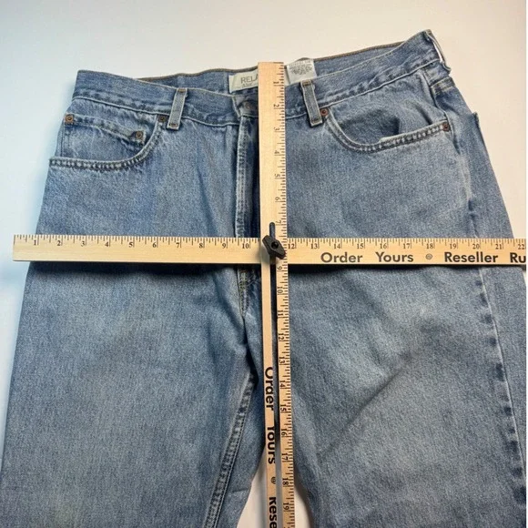Levi's 550 Denim Relaxed Fit Blue Jeans Men's 36x29 Light Wash 90s Y2K Loose - Picture 4 of 8